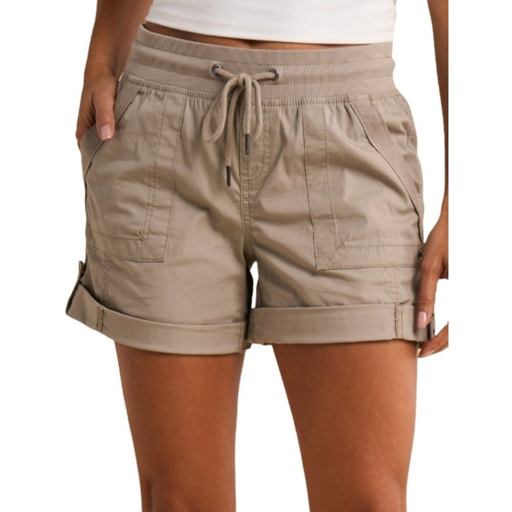 Lauren Ralph Lauren Tan Cotton Utility Shorts Drawstring Pull On Size 12 NEW